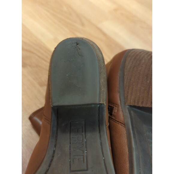 Frye Judith Bootie Boots Womens 8M Cognac Brown Leather Zip Ankle 2.5" Heel - Picture 8 of 12